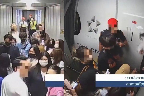 double helix fan incident bangkok airport