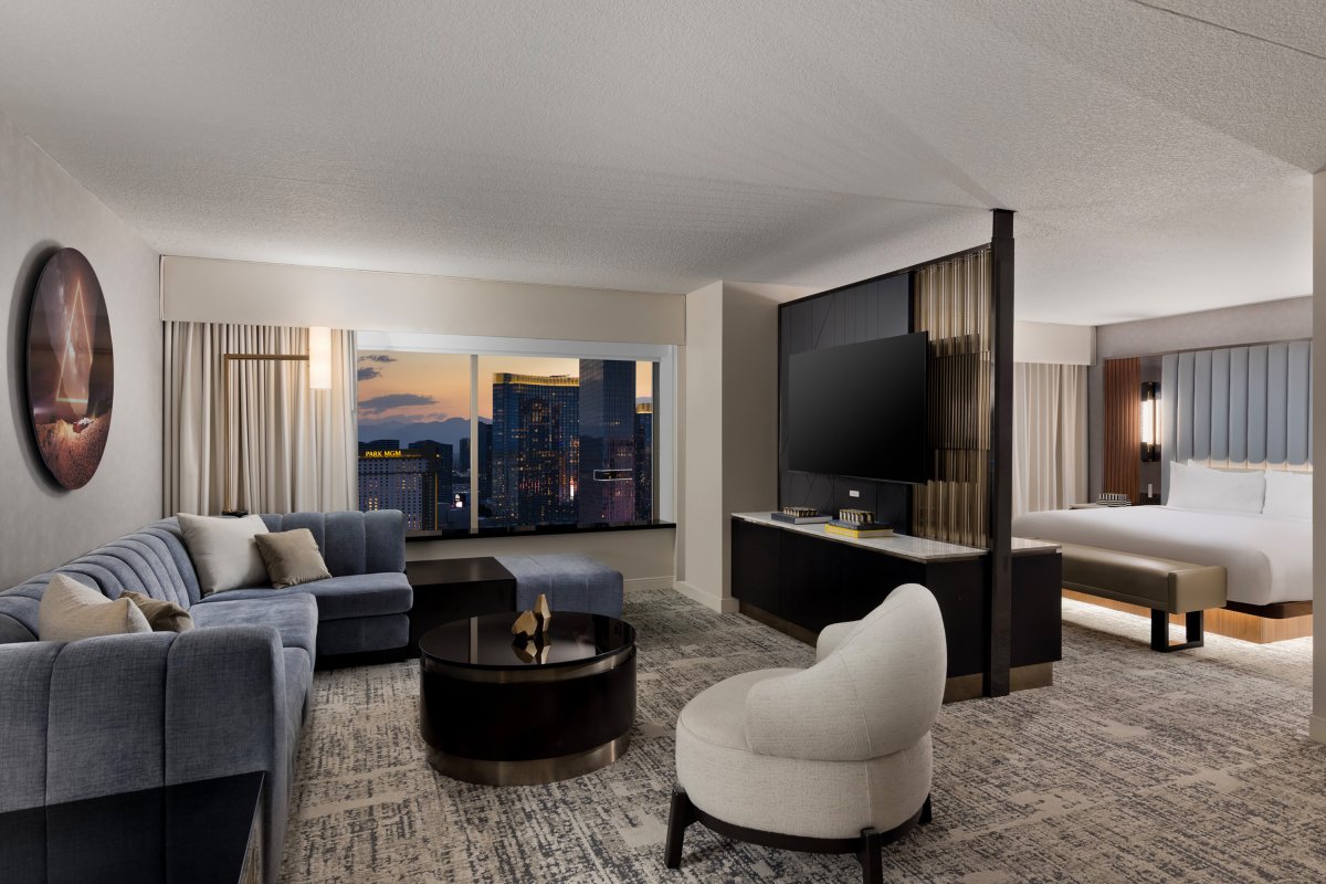 mgm grand remode executive king suite living room