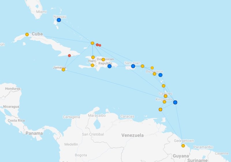 intercaribbean may 2025 routes