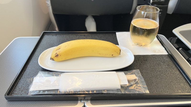 japan airlines banana business class