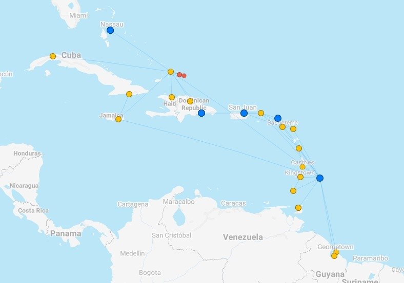 intercaribbean june 2026 routes