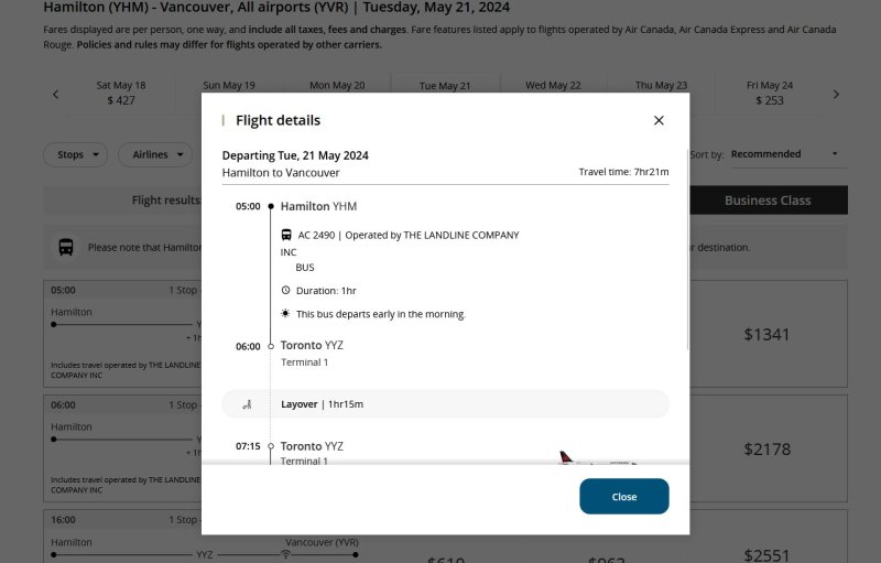 air canada landline booking