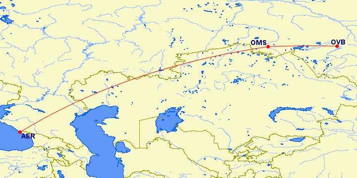 ural airlines u61383 route