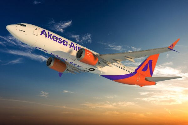Akasa Air Boeing 737 MAX 8 Render