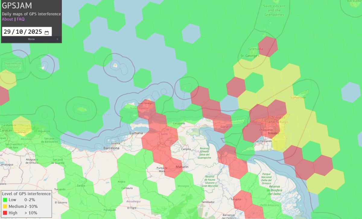 gps jamming venezuela trinidad