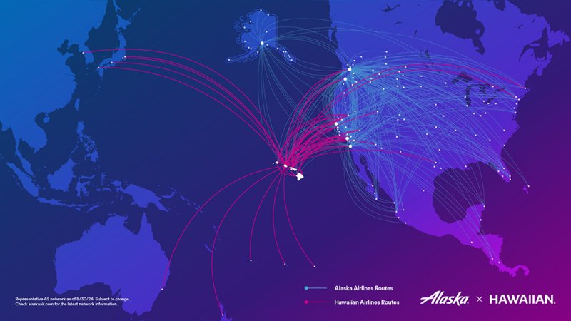 Alaska Airlines Hawaiian Airlines Route Map