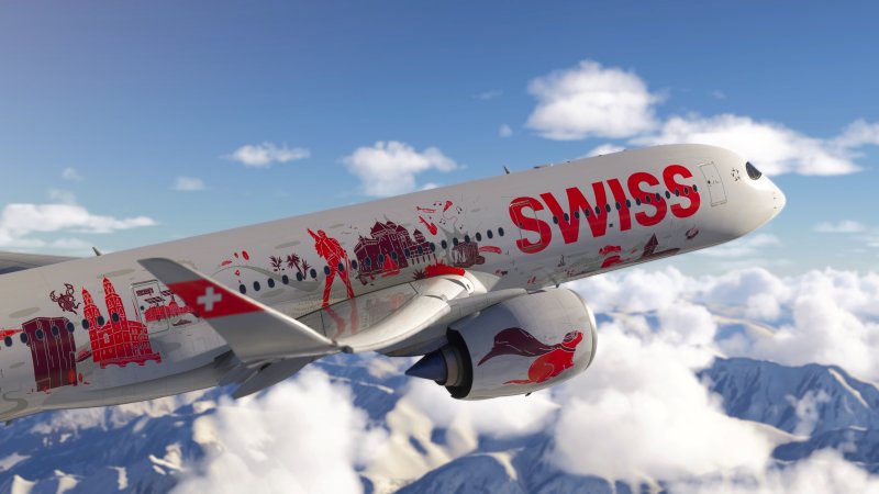 SWISS Unveils 'Wanderlust' Airbus A350 Livery Via Microsoft Flight