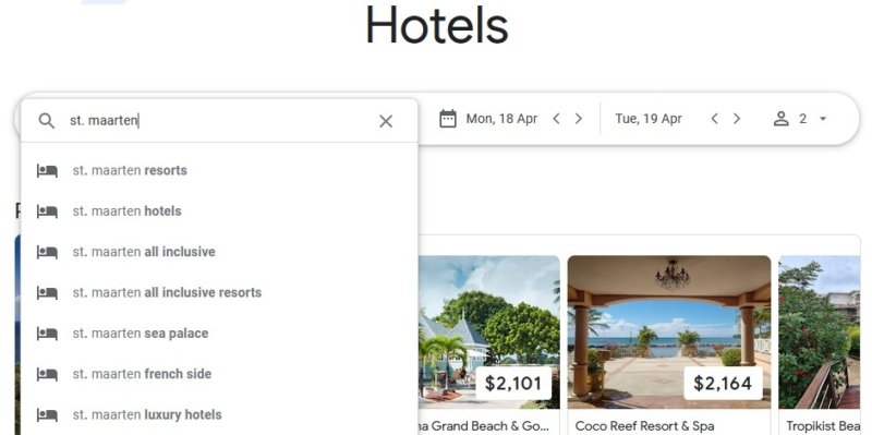 google flights hotels