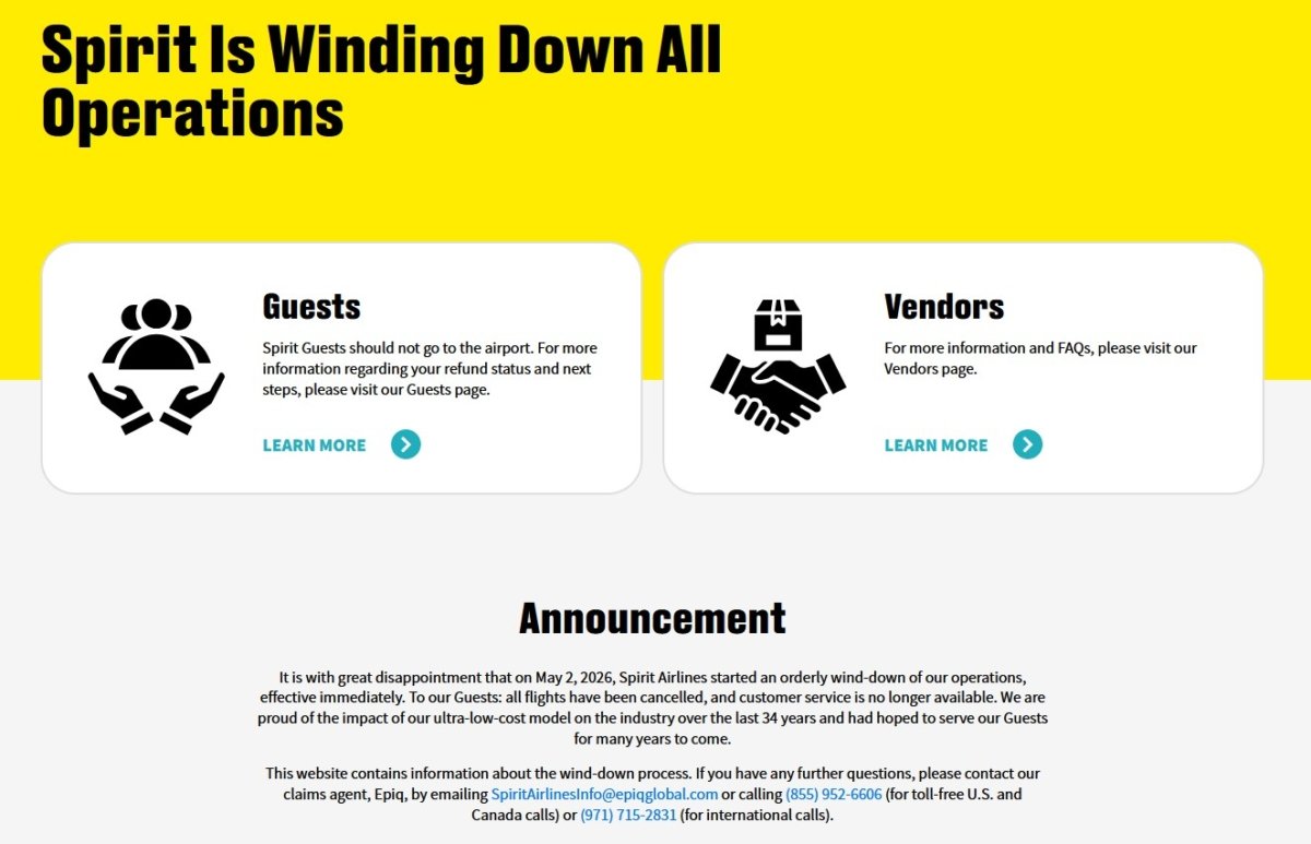 spirit airlines shut down