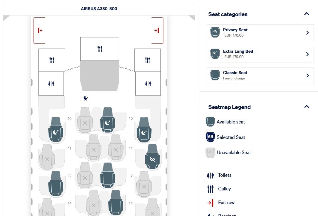 lufthansa business class fee a380 seats